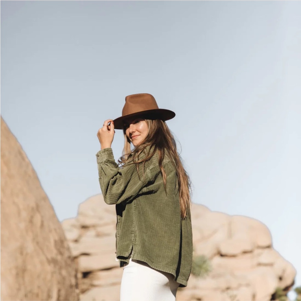 Will + Bear Calloway Tan | Australian Wool Wide Brim Fedora - Picture 6 of 10